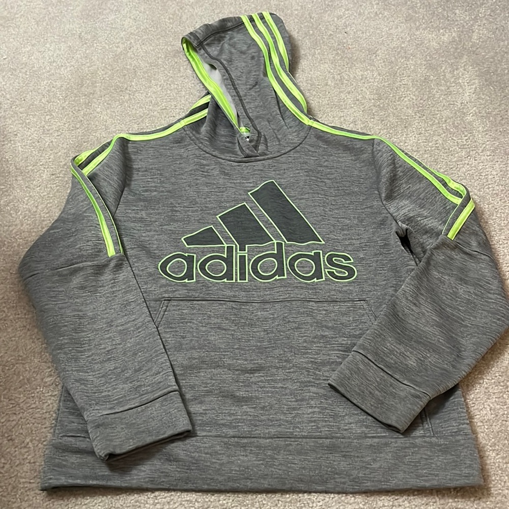 Boys Adidas 3 stripe hoodie. Size large (14/16)
